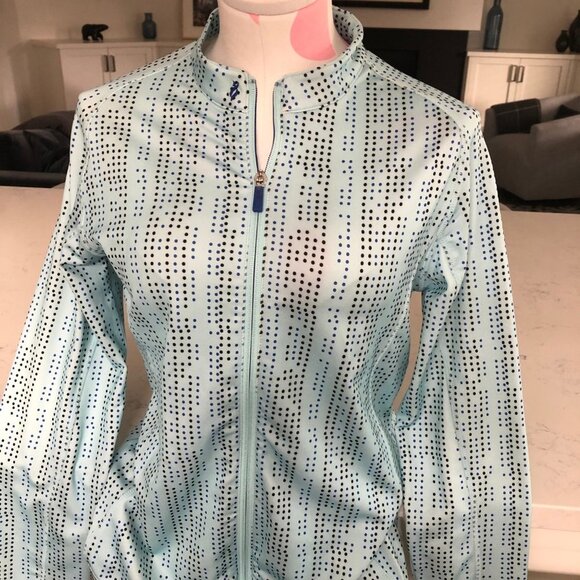 Lopez Jazzy Athletic Activewear Desert Dry Full Zip Golf Jacket Blue Sz S NWOT - Picture 3 of 14